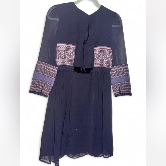 Zara Black Dress with Pink Embroidery - Picture 3 of 5